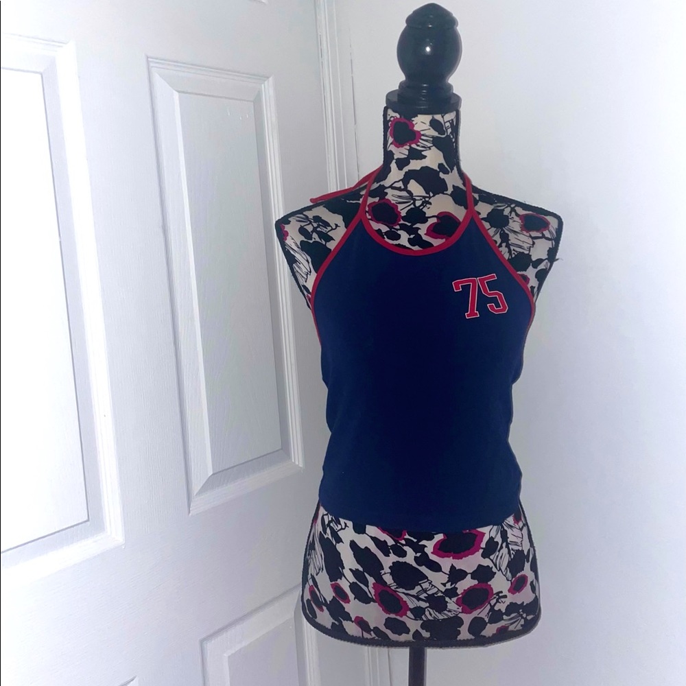 75 Graphic Halter Crop-Top